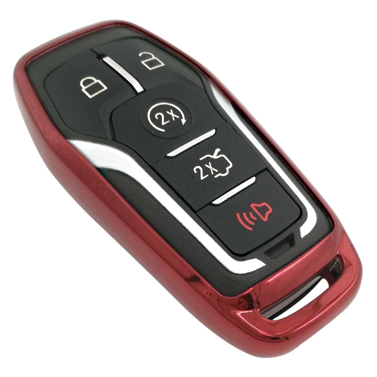 Red TPU Key Fob Cover Case Jacket Skin Glove for 2013 2014 2015 2016 2017 2018 Ford Fusion F-150 Edge Explorer Mustang Lincoln M