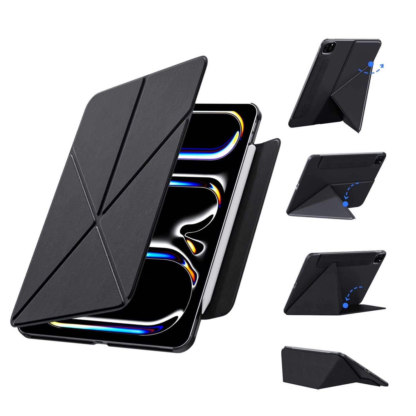 Magnetic Cover for iPad Air 11-inch (M3/M2, 5th/4th Gen) & iPad Pro 11-inch (2022/2021/2020), Stain-Resistant Slim Folio with Po
