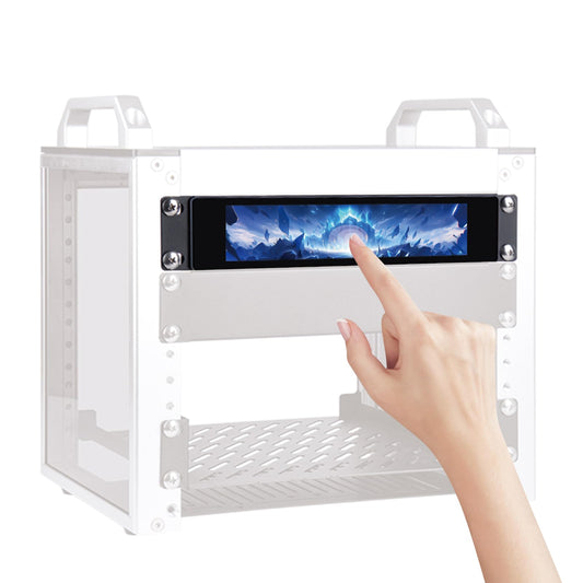 GeeekPi 6.91 inch 1424x280 LCD Touch Screen 1U Rack Mount Monitor for DeskPi RackMate T0/T1/T2/T0 Plus/T1 Plus/TL1 Server Cabine