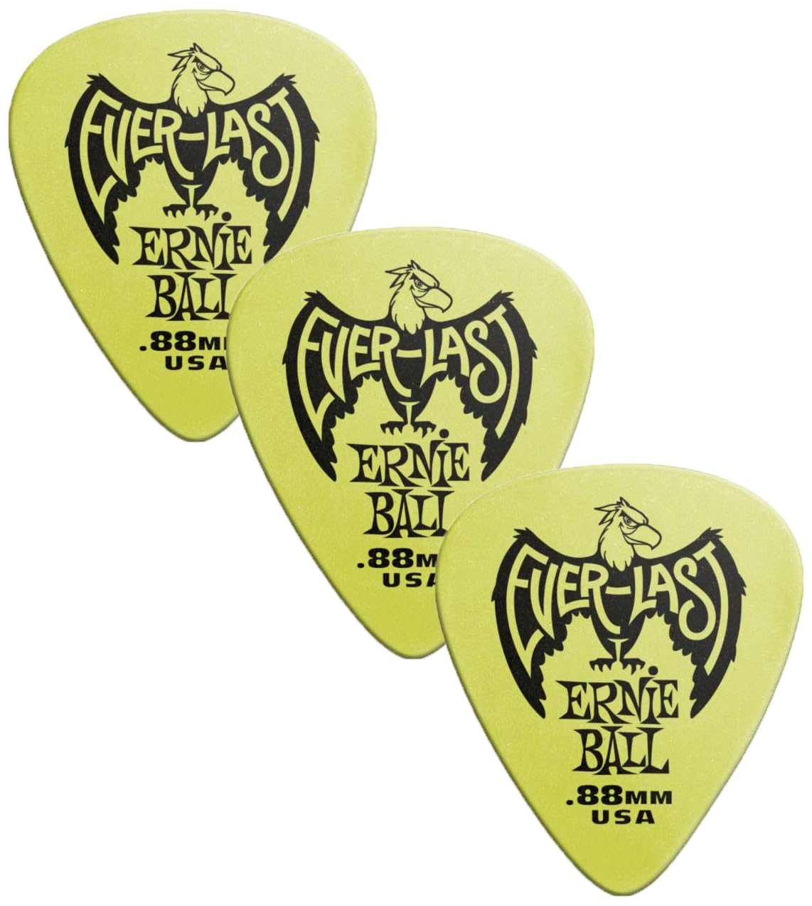 Ernie Ball Everlast Guitar Picks, Green .88mm, 36-pack (P09191)