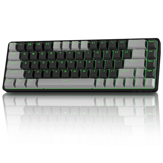 TMKB T68 60% Wireless Mechanical Gaming Keyboard, Tri-Mode BT5.0/2.4GHz/USB-C with Red Linear Switch, RGB Backlight, Anti-Ghosti