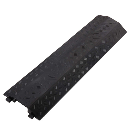Anbotek - Medium 2 Pack - Floor Cord Cover Cord Protector Drop Over Drop Trak Cable Ramp for Office Warehouse - Yellow
