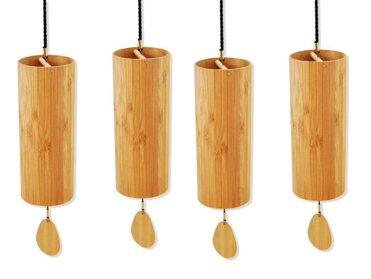 Chimes Set of 4 - Handmade Wind Chimes Tuned to The 4 Elements (Terra, Aqua, Aria, Ignis) - Meditation, Yoga, Sound Healing & Re