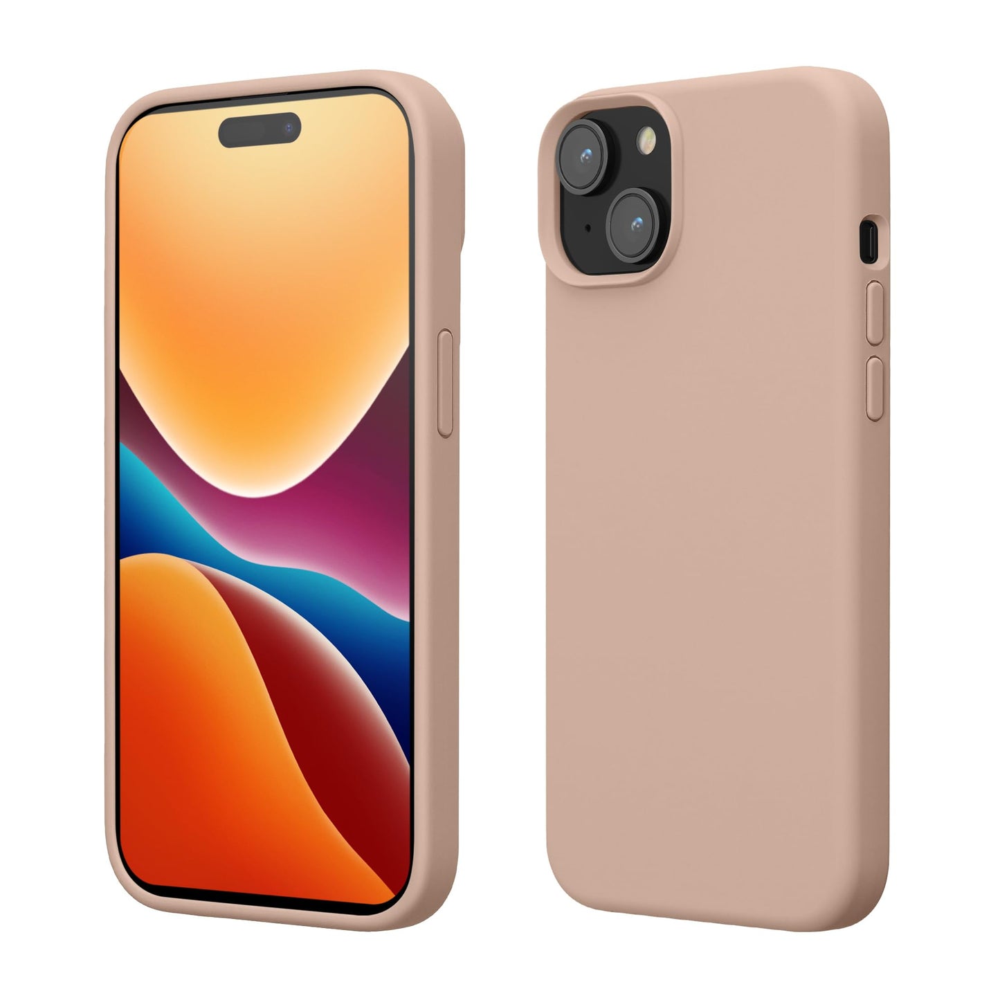 kwmobile Case Compatible with iPhone 15 Case - Slim Soft TPU Silicone Cover - Dusty Pink
