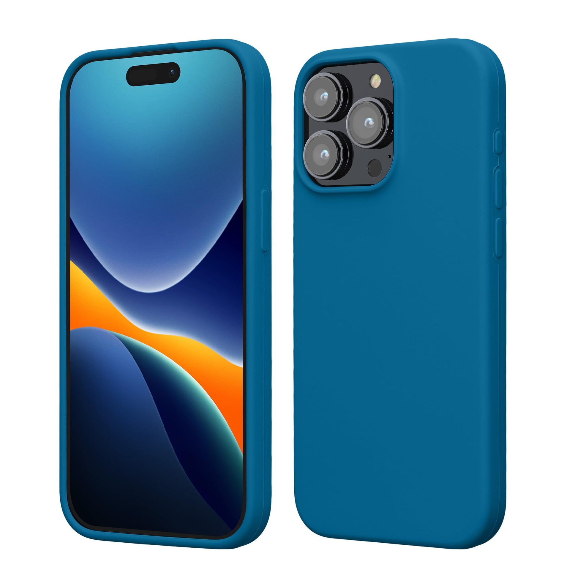 kwmobile Case Compatible with iPhone 15 Pro Max Case - Slim Soft TPU Silicone Cover - Caribbean Blue