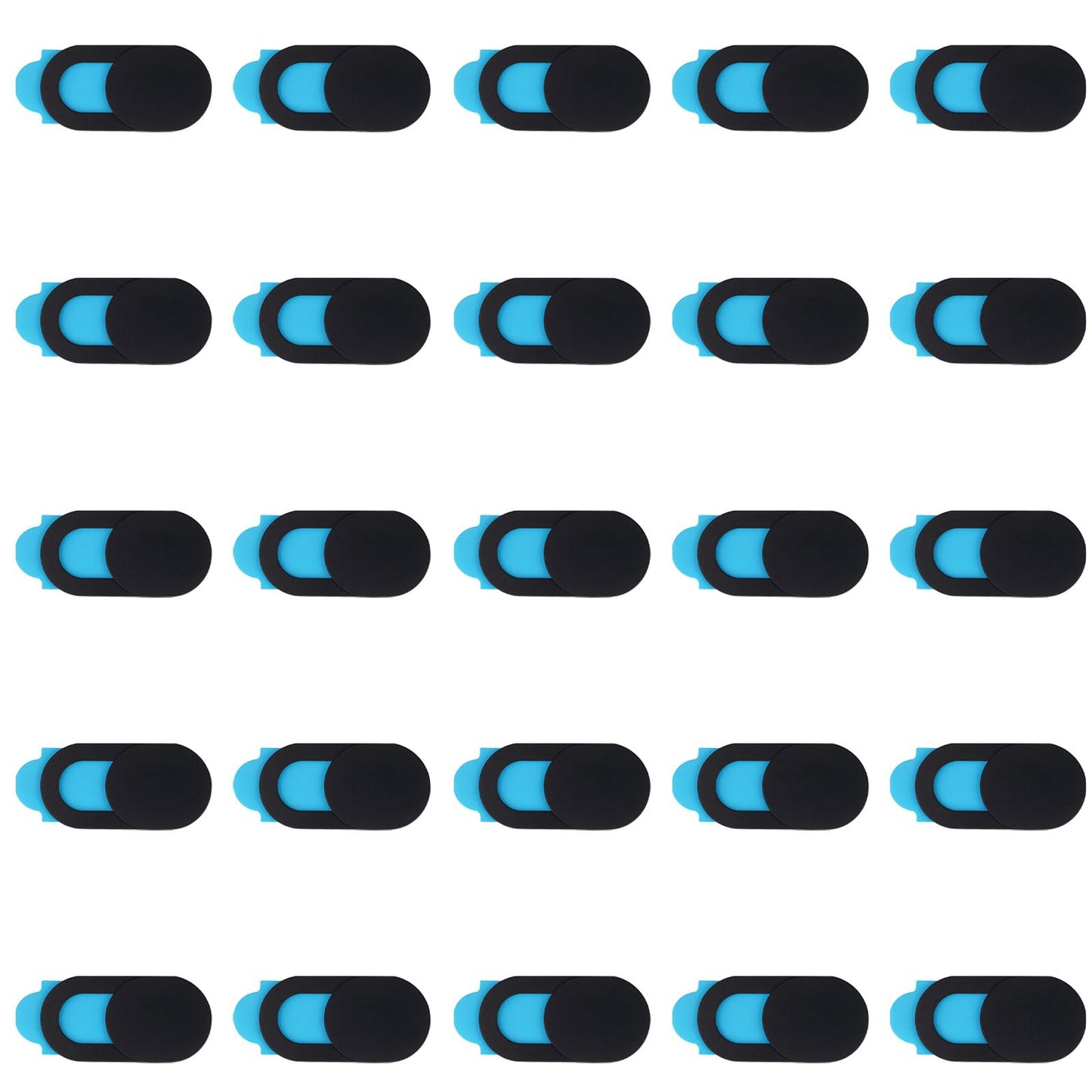 Webcam Cover Slide (25-Pack) - Ultra-Thin Privacy Camera Blocker for MacBook, iPhone, iPad, Laptop, PC & Smartphones - Black