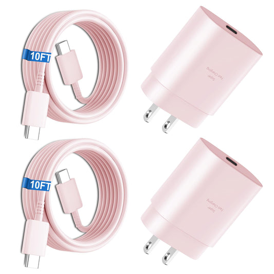 USB C Charger,25W Charger Fast Charging Block Phone Charger Android & Fast Charger Type C 10Ft Cable Cord for Samsung Galaxy S25
