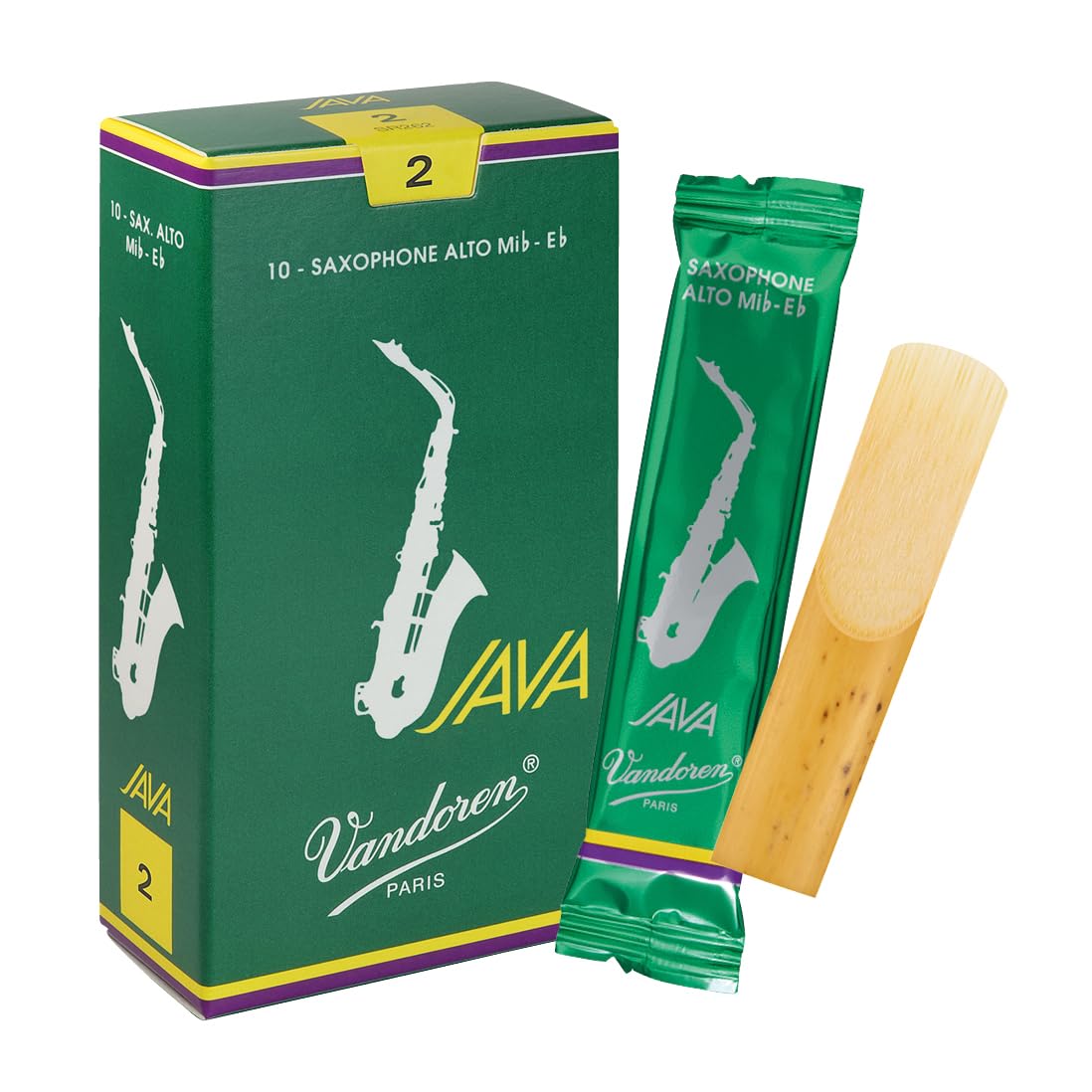 Vandoren Alto Saxophone Reed, JAVA Green (SR262)