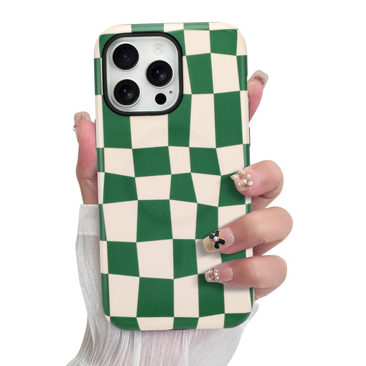 SOKAD Magnetic Checkered Phone Case for iPhone 13 Pro Max, Cute Plaid Grids Checkerboard Pattern Compatible with Magsafe Matte P