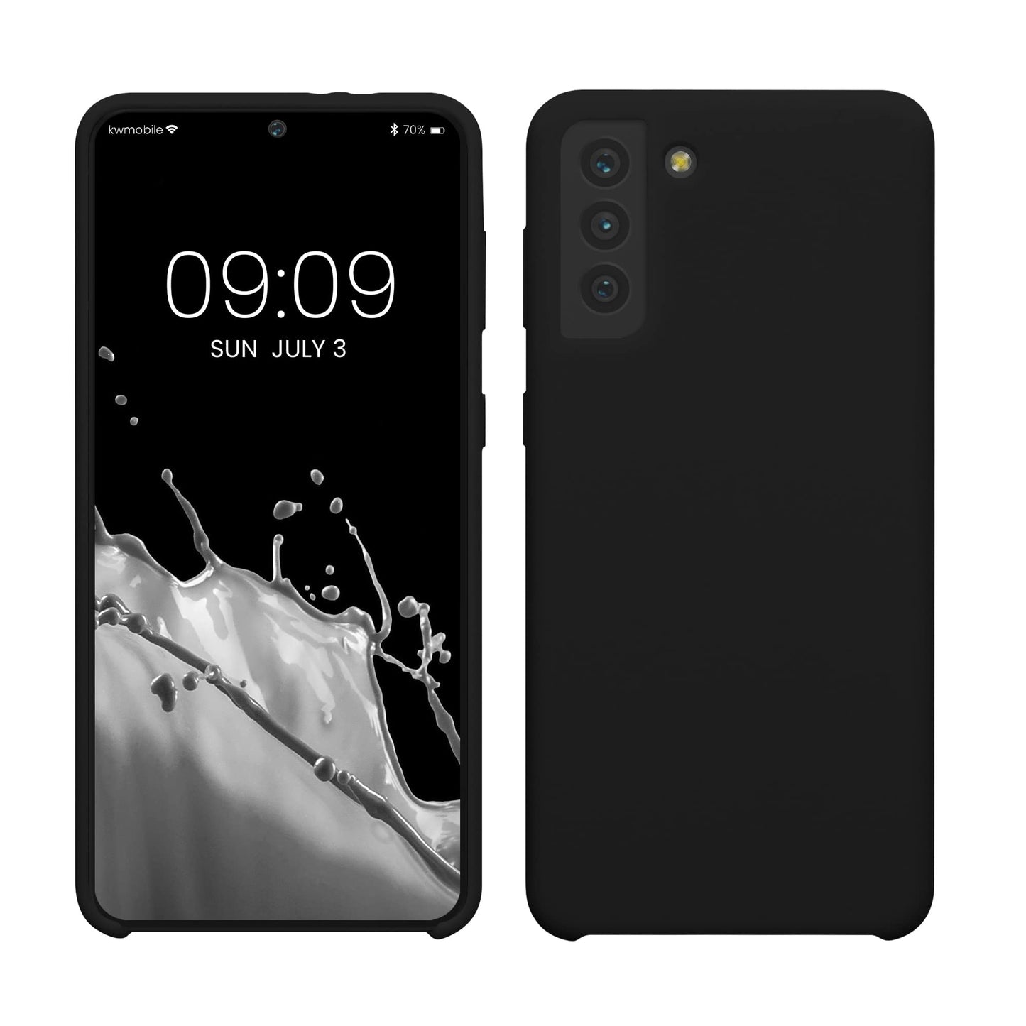 kwmobile Case Compatible with Samsung Galaxy S21 Plus Case - TPU Silicone Phone Cover with Soft Finish - Black