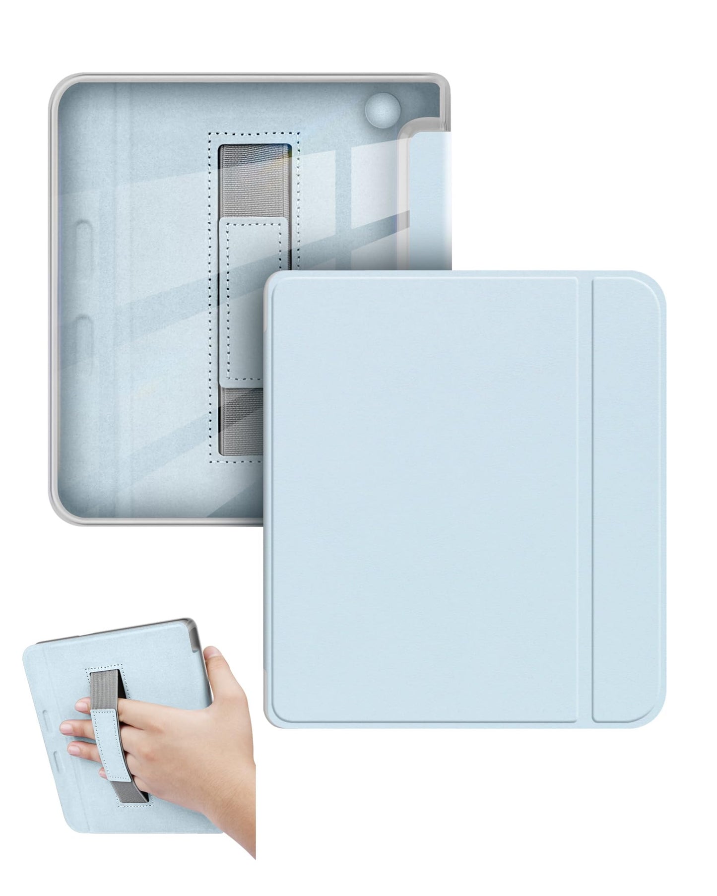 for Kobo Libra Colour/Libra 2 eReader 7 Inch Case with Wrist Strap and Auto Sleep/Wake, Shock-Proof & Scratch-Resistant (Light B