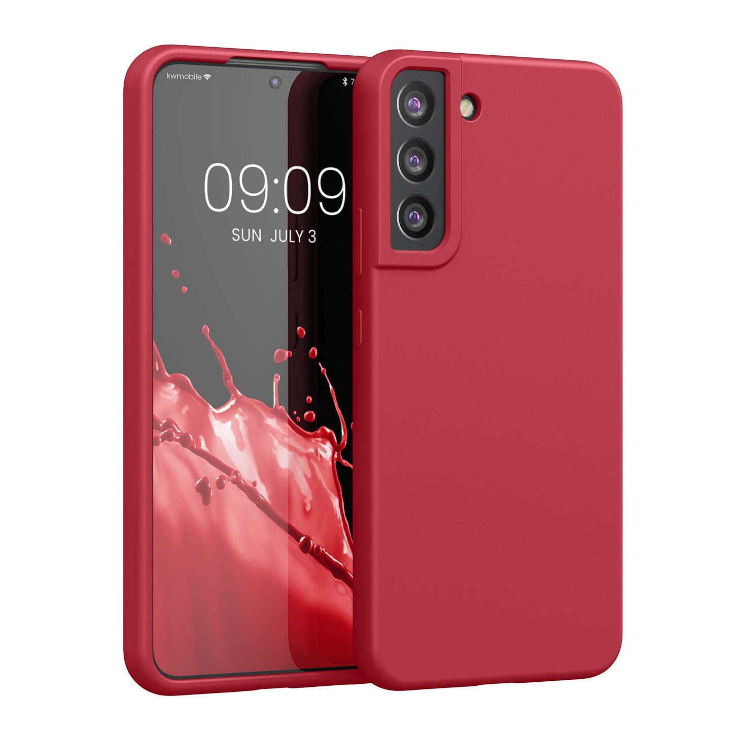kwmobile Case Compatible with Samsung Galaxy S22 Plus Case - TPU Silicone Phone Cover with Soft Finish - Classic Red