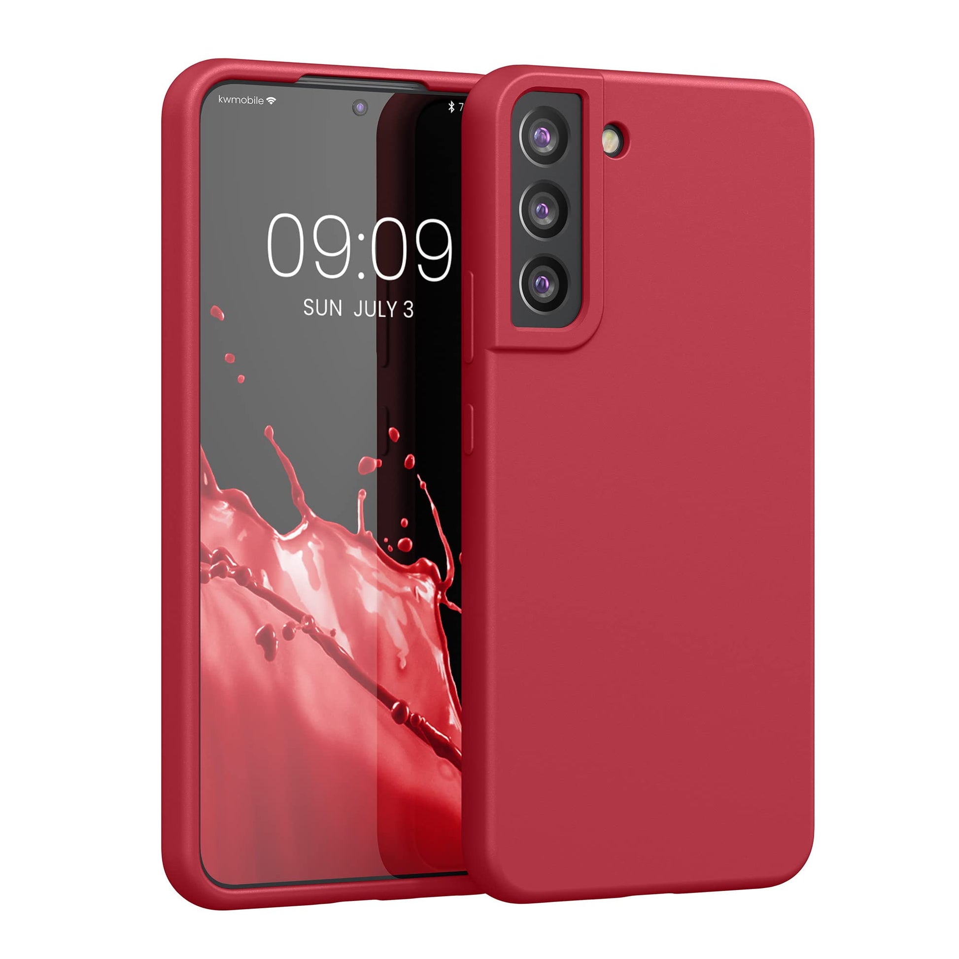 kwmobile Case Compatible with Samsung Galaxy S22 Plus Case - TPU Silicone Phone Cover with Soft Finish - Classic Red