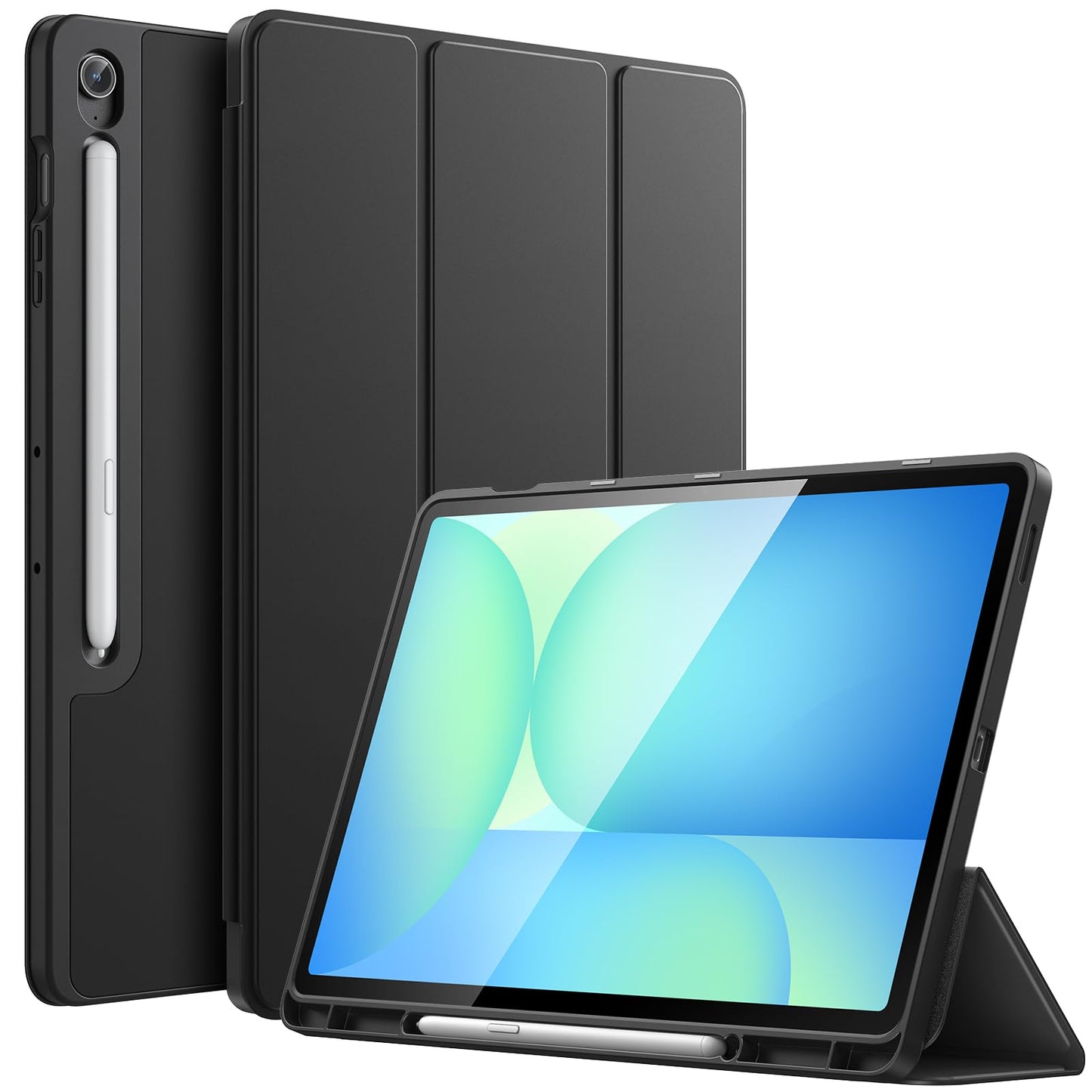 JETech Case for Samsung Galaxy Tab S10 FE Plus/S10 FE+ 13.1-Inch with S Pen Holder, Soft TPU Tri-Fold Stand Protective Tablet Co