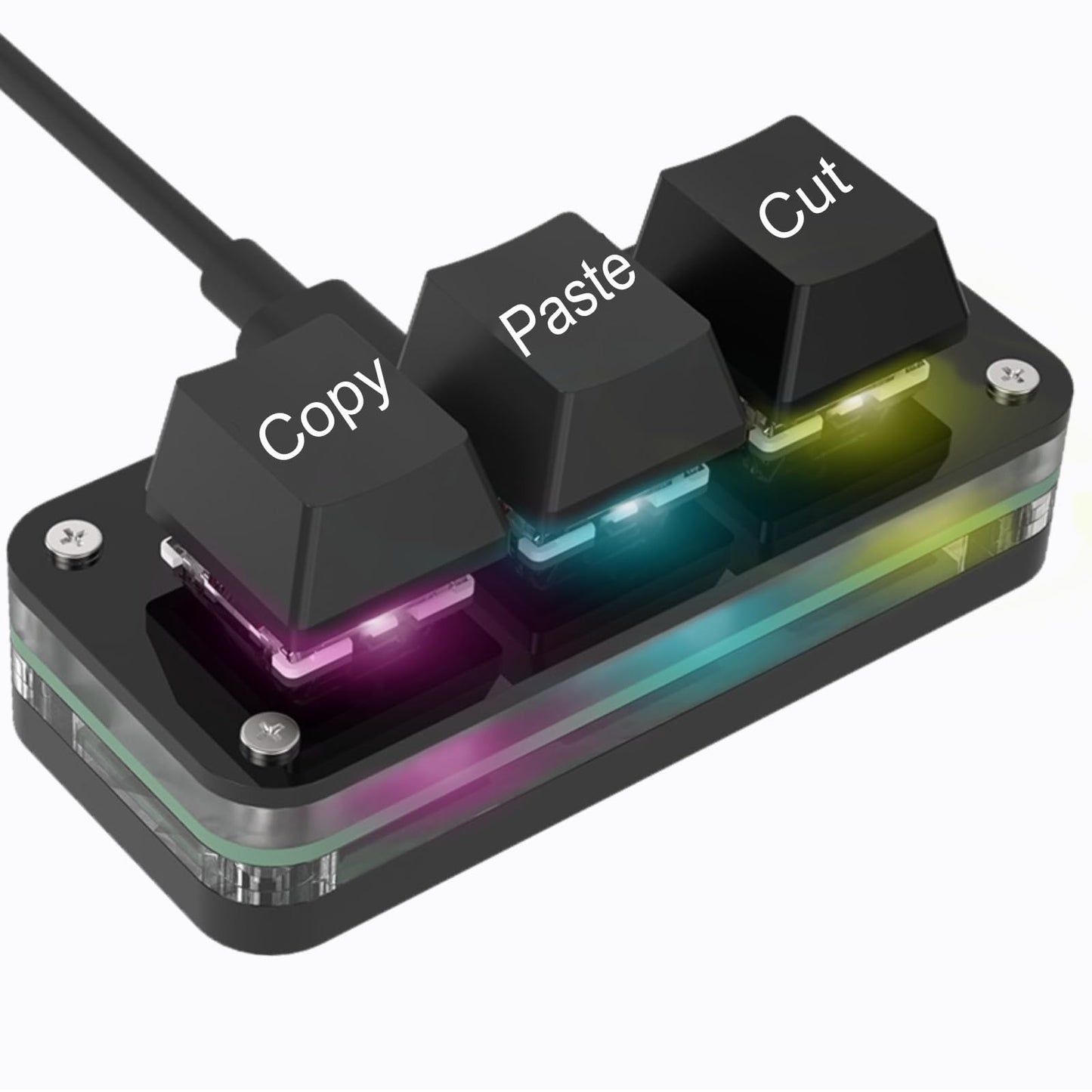 NOVVAOGO Copy Keyboard, Cut Copy Paste Keypad, One Handed Macro Keypad, Programmable Mechanical Keyboard for Working and Gaming,