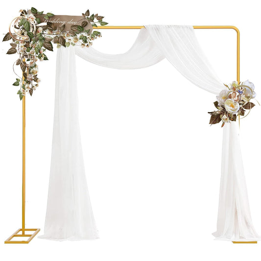 Wedding Arch Backdrop Stand Square 6.5FT Heavy Duty Metal Frame, Balloon Arch Stand Adjustable Photo Booth Decor for Valentines