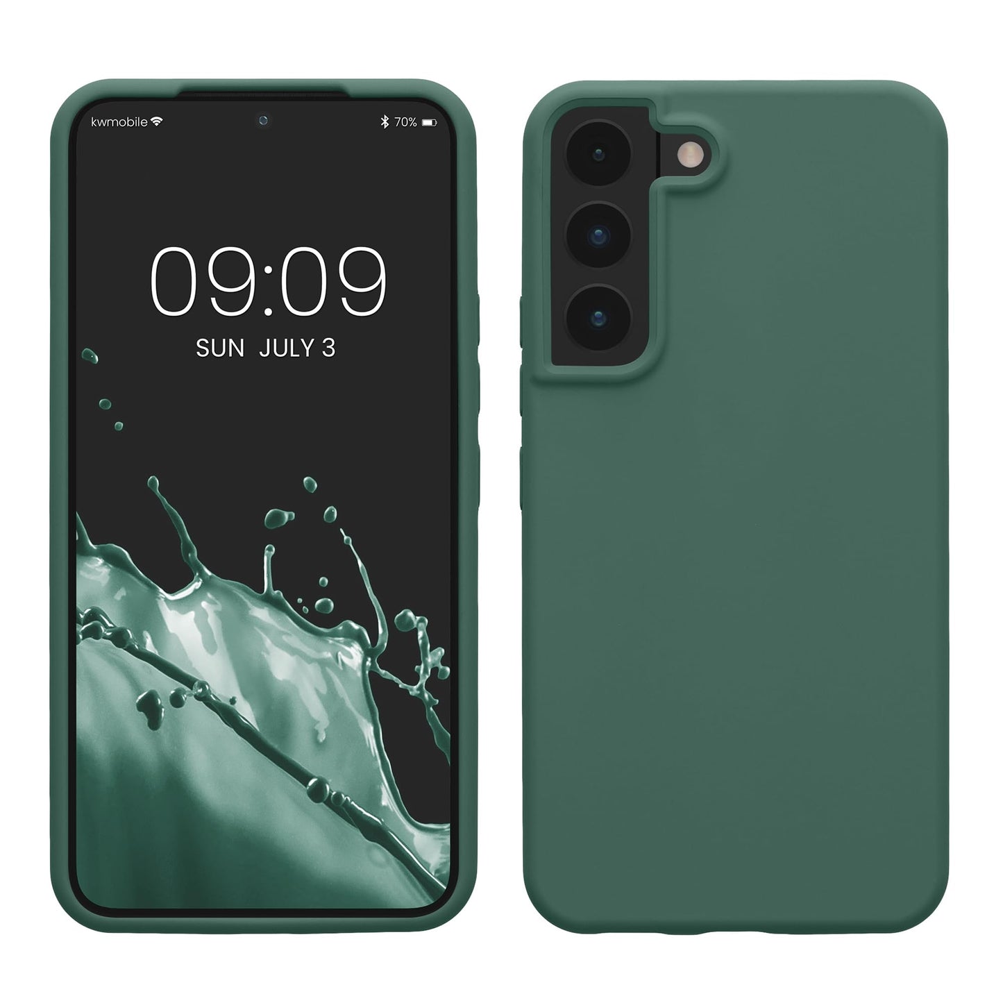 kwmobile Case Compatible with Samsung Galaxy S22 Case - TPU Silicone Phone Cover with Soft Finish - Forest Green