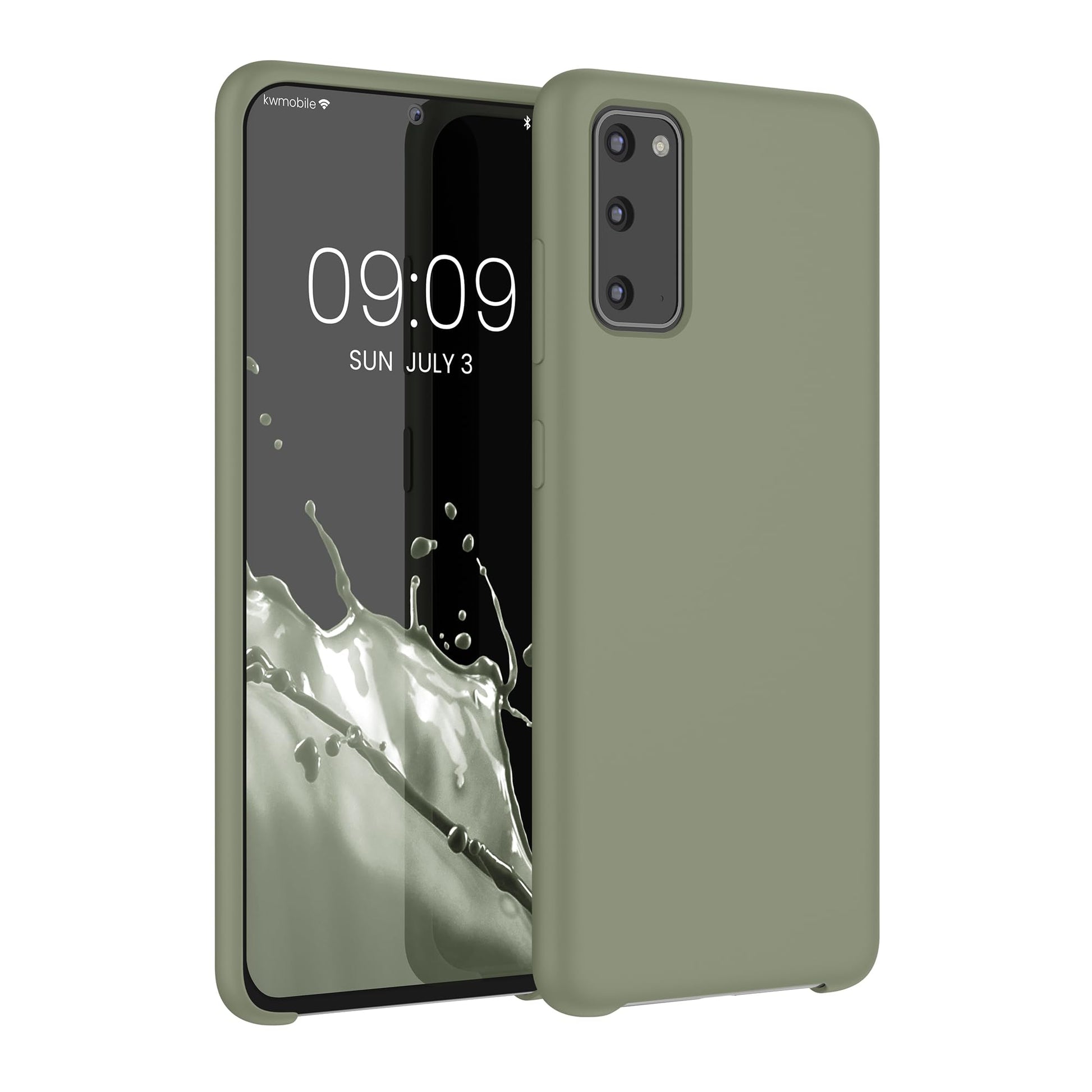 kwmobile Case Compatible with Samsung Galaxy S20 Case - TPU Silicone Phone Cover with Soft Finish - Gray Green