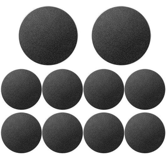 ANRACHEL Universal Metal Plate with Adhesive for Magnetic Car Phone Holders, Wall, Magnets. Round Disk Iron Sheets (Black,10 Pac