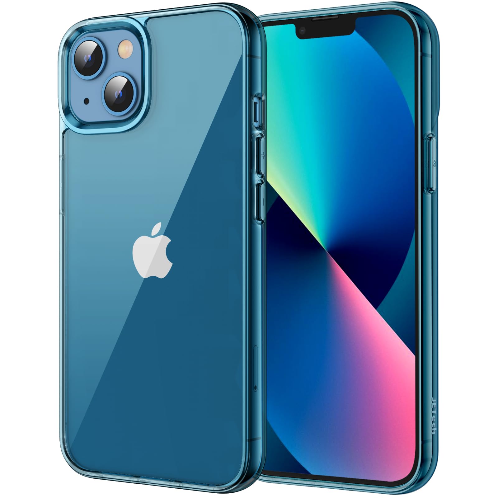 JETech Case for iPhone 13 6.1-Inch, Non-Yellowing Shockproof Phone Bumper Cover, Anti-Scratch Clear Back (Navy Blue)