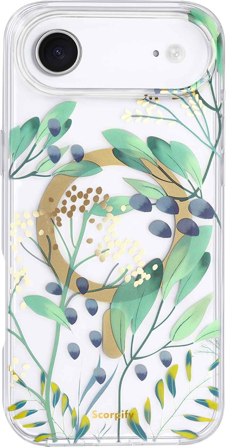 SCORPIFY for iPhone 17 Air Case [Compatible with MagSafe] with Summer Meadow Floral Design, Cute Clear Flower Magnetic Phone Cov
