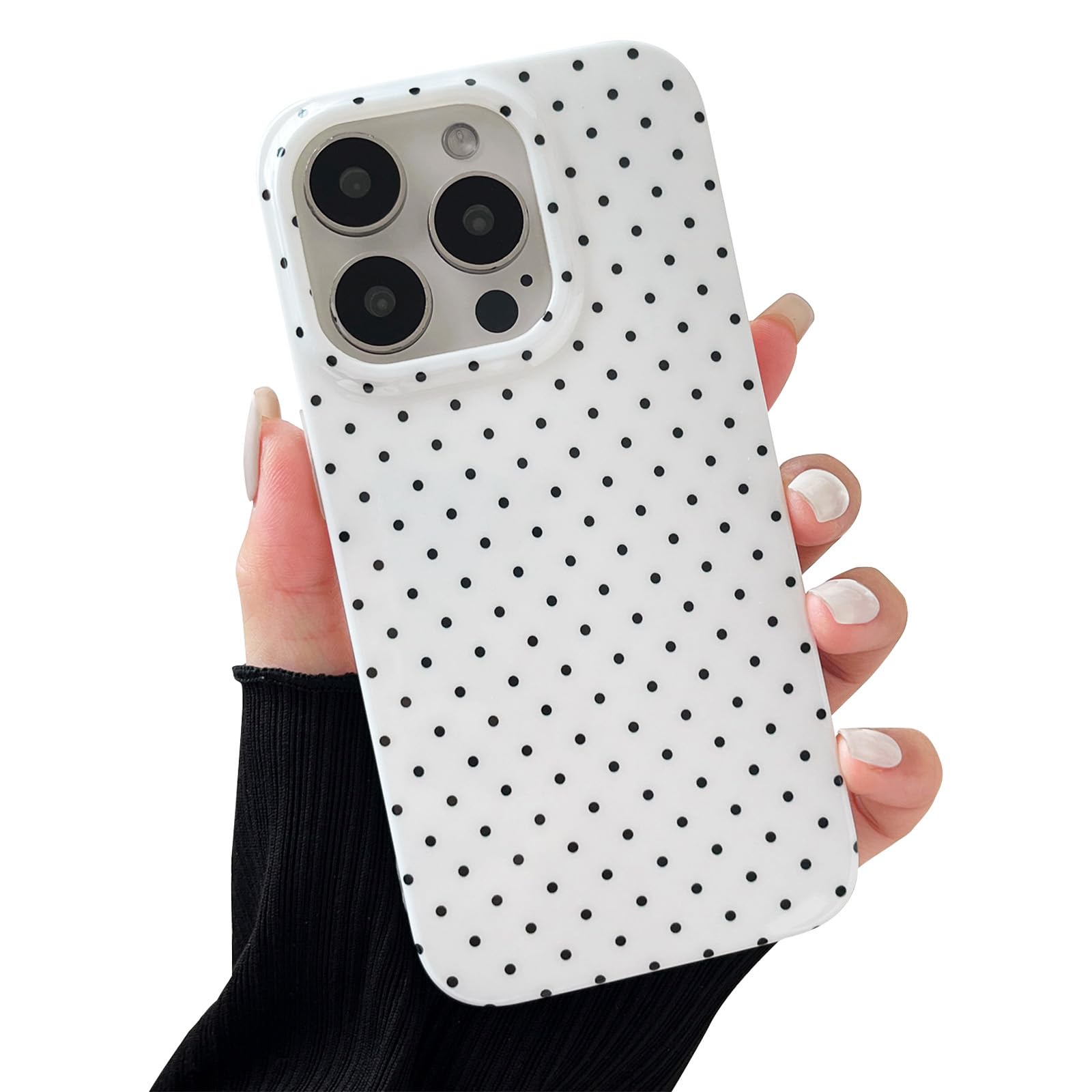 ZTOFERA for iPhone 13 Pro Case with Cute Aesthetic Polka Dot, Fashion Simple Dot Print Pattern for Women Men,Soft TPU Slim Gloss