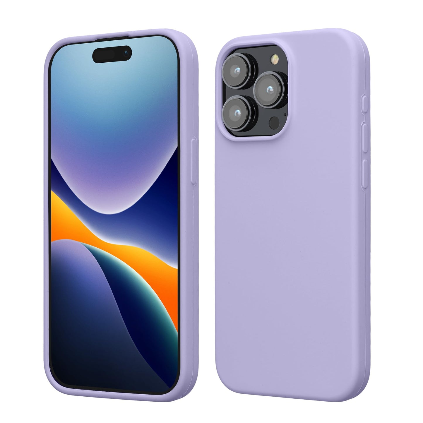 kwmobile Case Compatible with iPhone 15 Pro Max Case - Slim Soft TPU Silicone Cover - Lavender