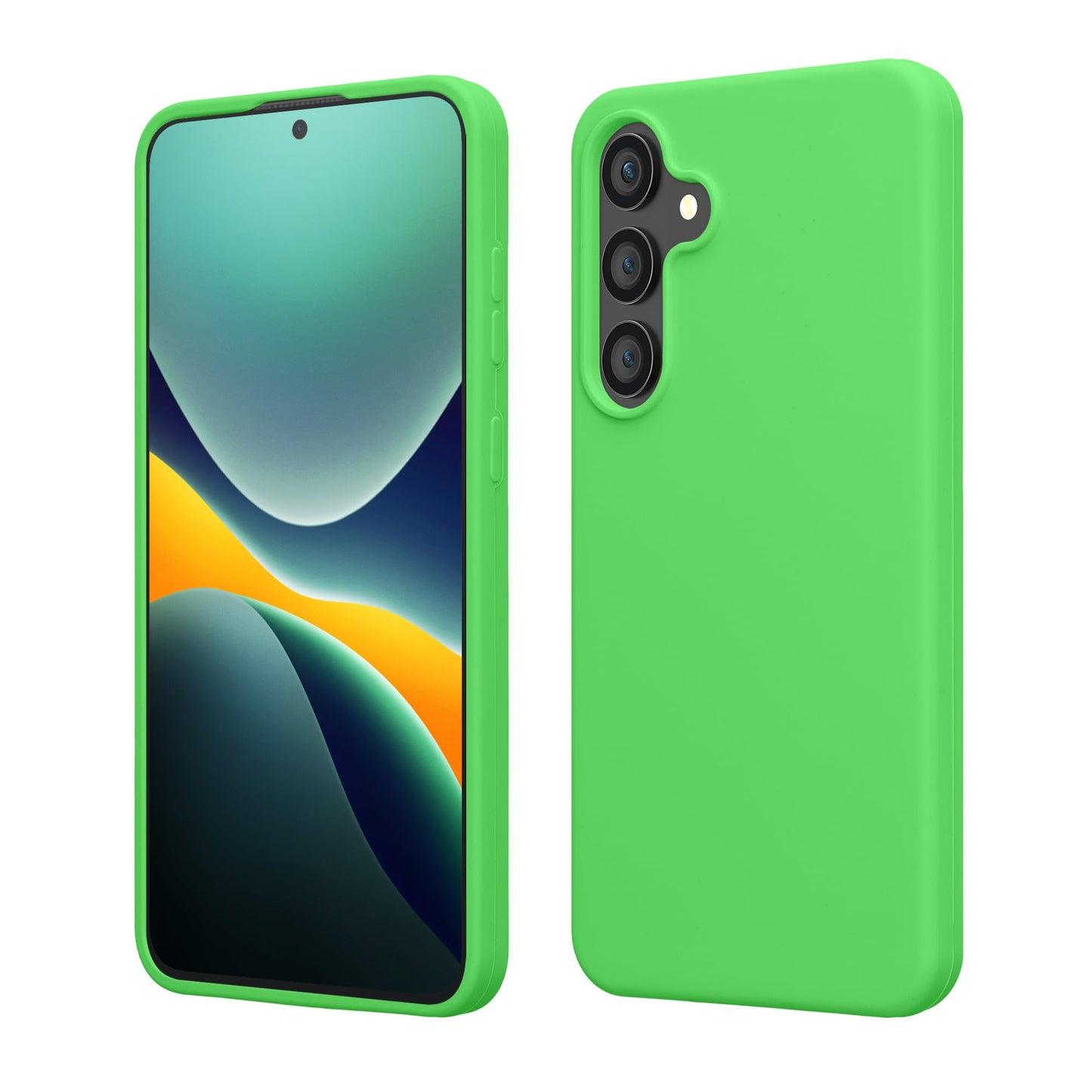 kwmobile Case Compatible with Samsung Galaxy S25 FE Case - TPU Silicone Phone Cover with Soft Finish - Lime Green