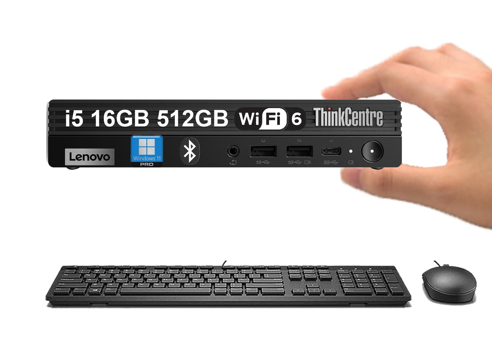 Lenovo ThinkCentre M70q Gen 5 Tiny Business Desktop (Intel 10-Core i5-14400T (> i7-13700T), 16GB DDR5, 512GB SSD, UHD Graphics 7