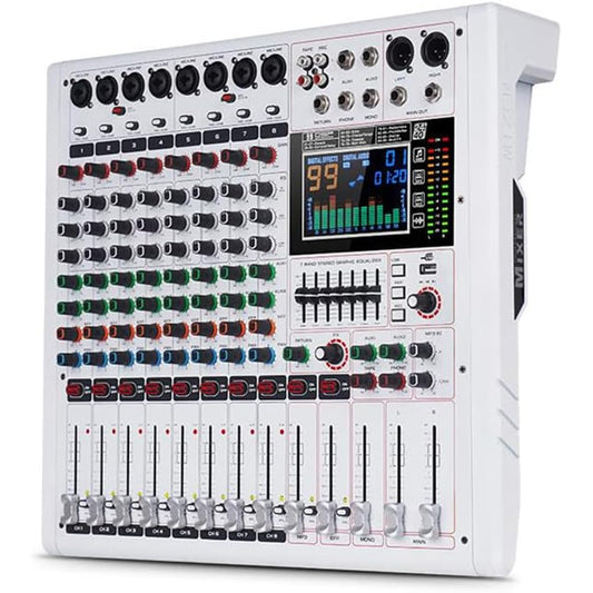 Yamnweo GF8PRO Professional 8-Channel DJ Console - With 7 Stage Equalizer, 99 Reverb Effects, LCD Color Screen, Independent Mute