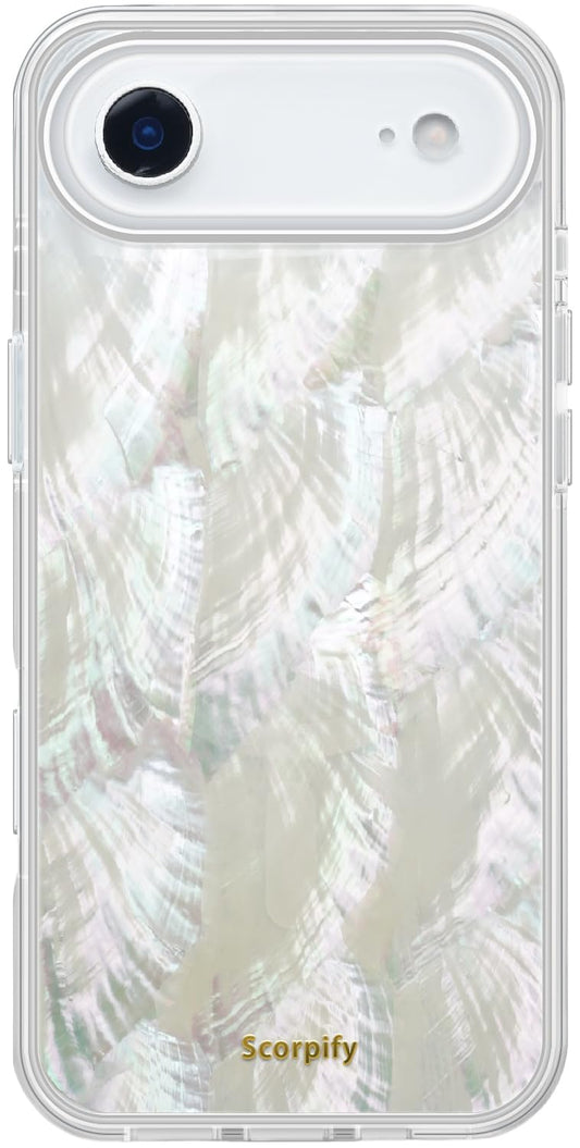 SCORPIFY for iPhone 17 Air Case [Compatible with MagSafe] with Genuine Natural Mother of Pearl Design and Seashell Pattern, Cute