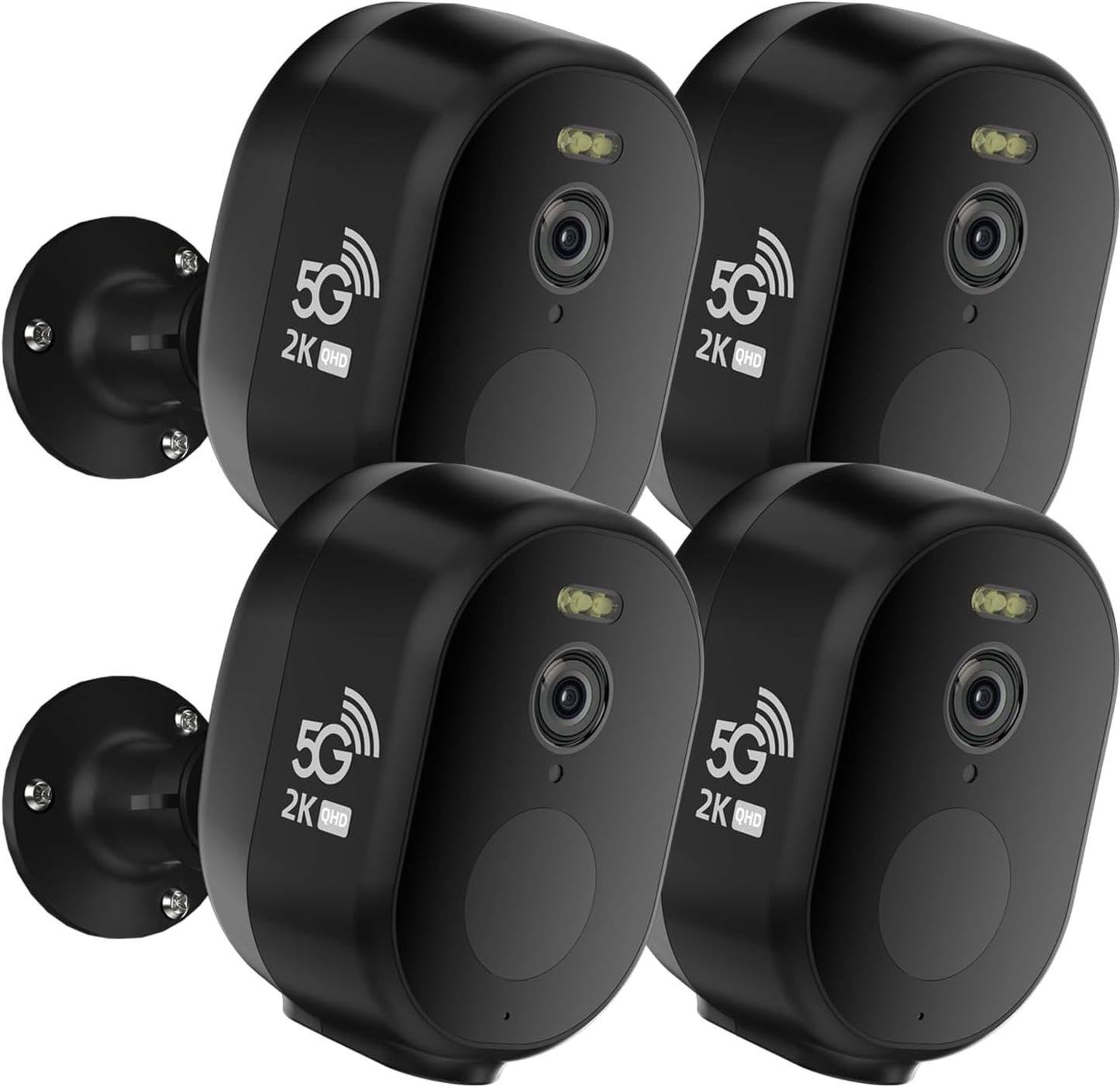 Security Cameras Wireless Outdoor, 2K/3MP QHD Home Security System 4-Cam Kit with 130-Wide View, Night Vision, Spotlight,IP65 Wa