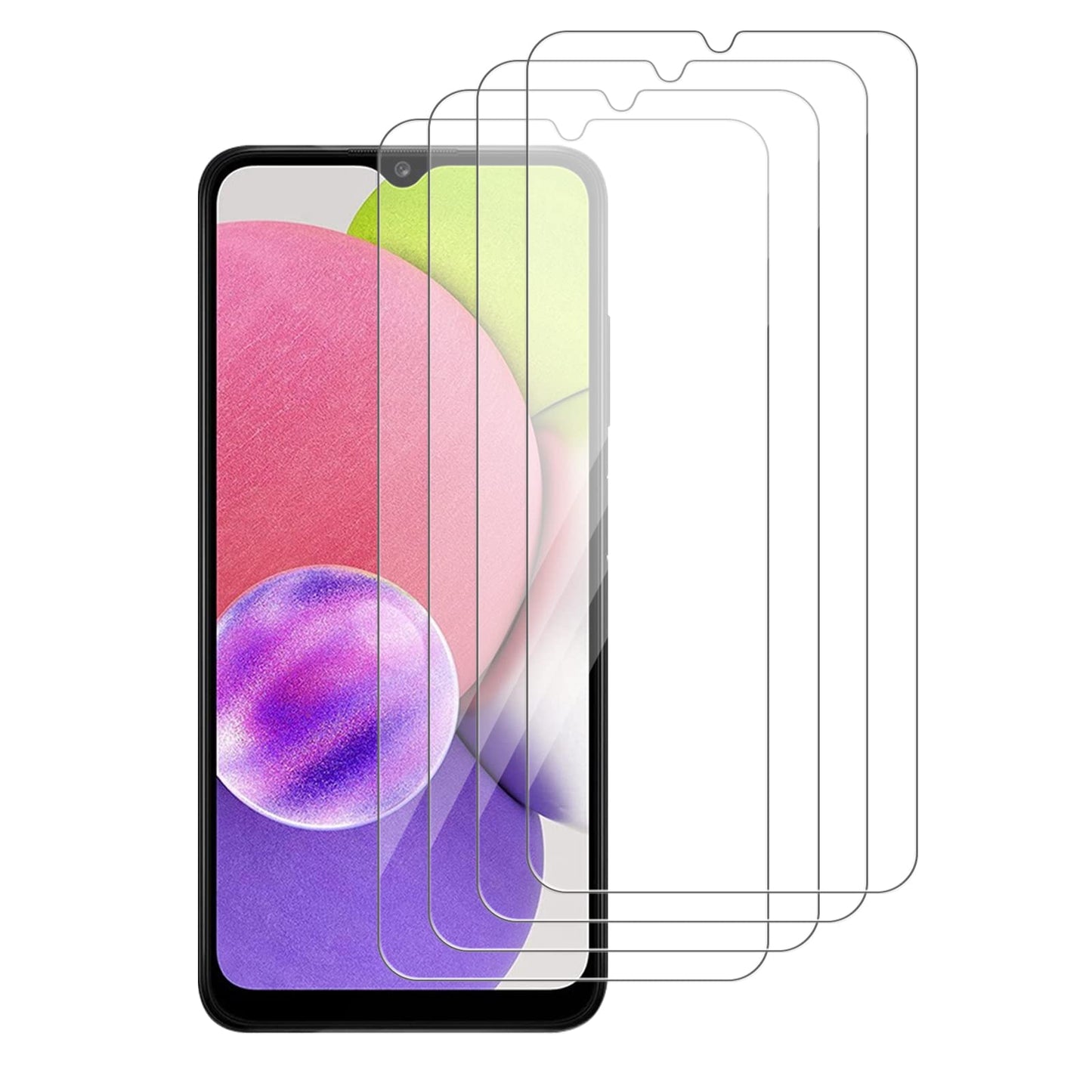 [4 Pack] iCsapr Glass Screen Protector Compatible for Samsung Galaxy A03s /Galaxy A03 Core /Galaxy A03[9H Hardness]-HD Screen Te