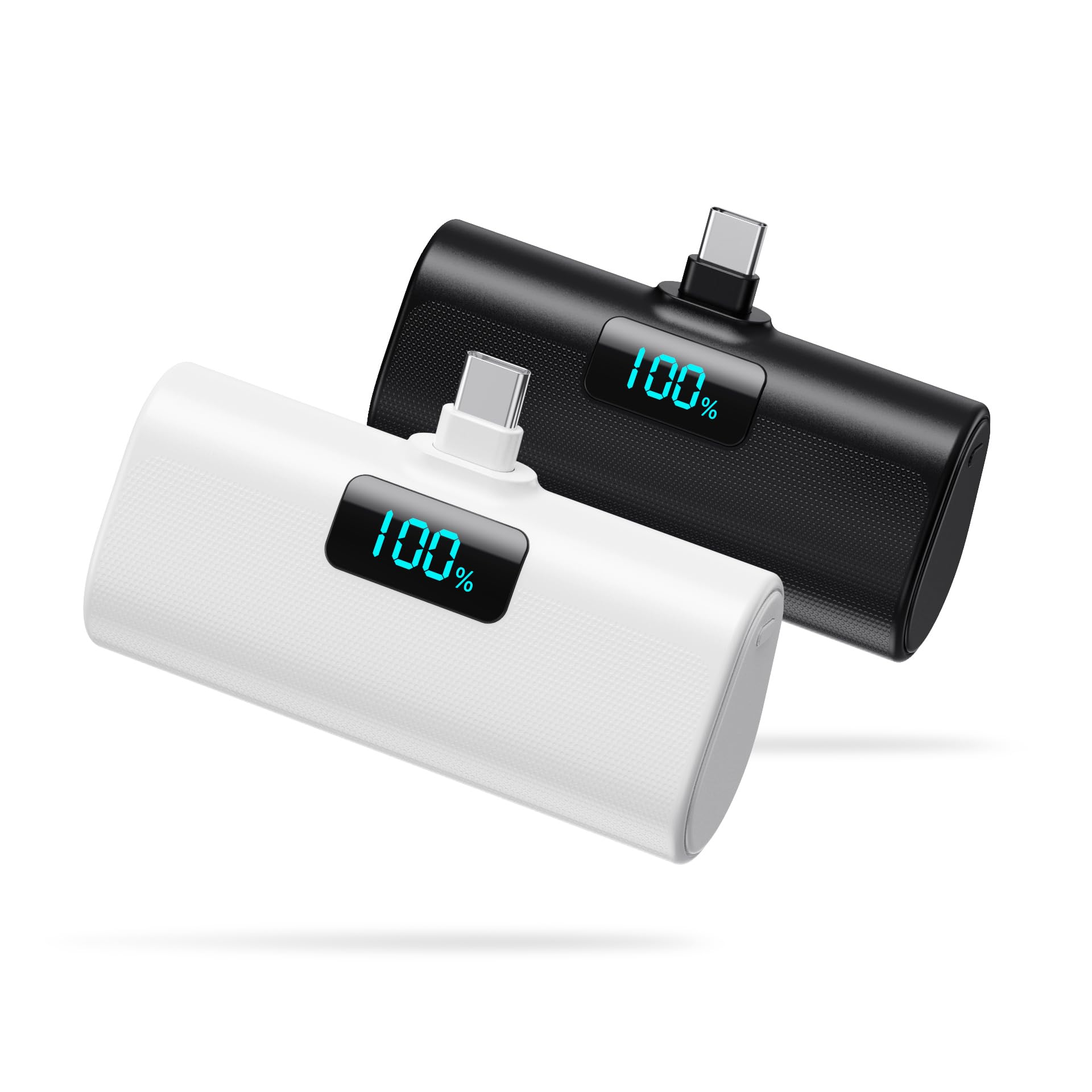 [2-Pack]Portable Charger for iPhone 17/16/15 Series,Upgraded 5200mAh PD USB C Power Bank Built-in USB-C Connector, Battery Pack