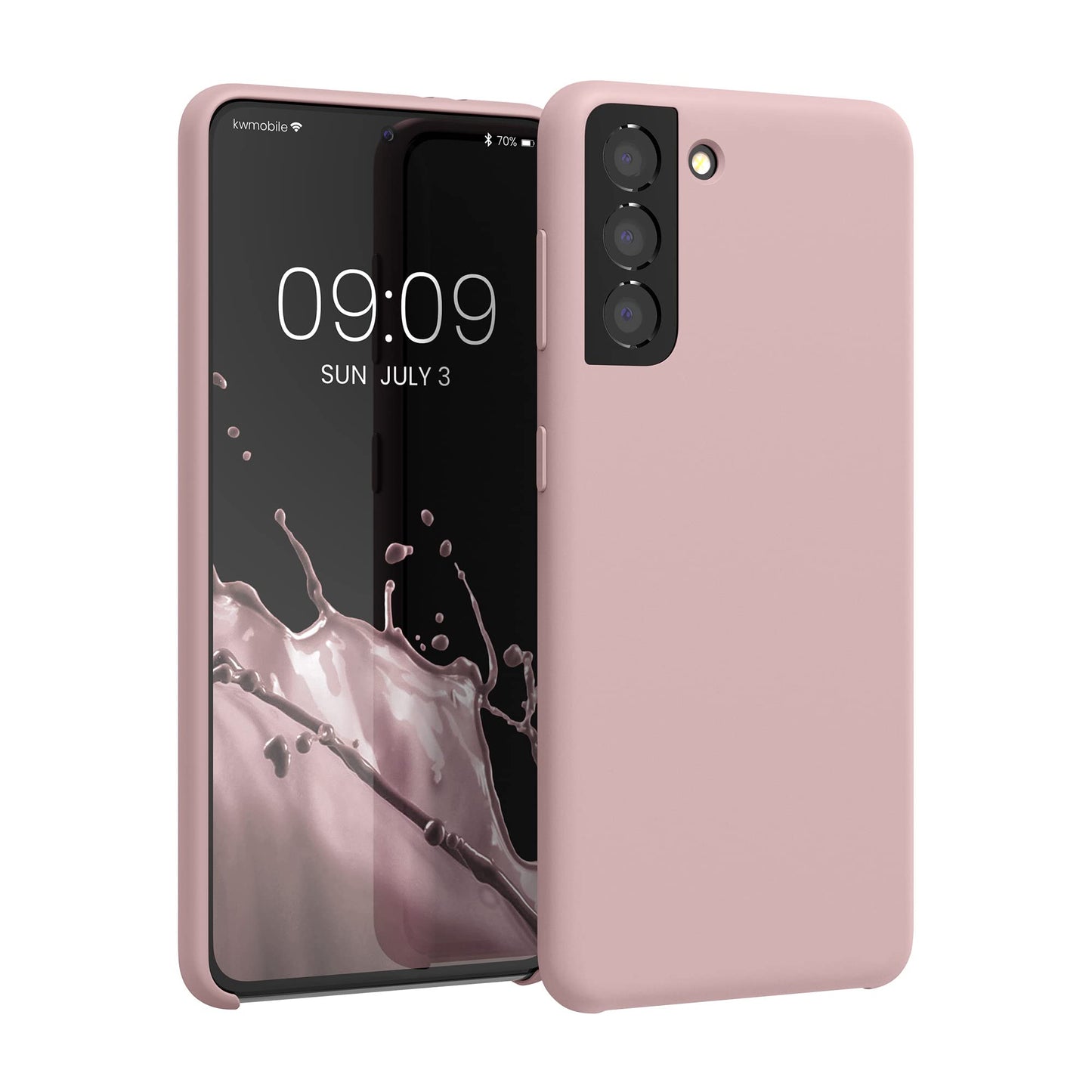 kwmobile Case Compatible with Samsung Galaxy S21 Case - TPU Silicone Phone Cover with Soft Finish - Antique Pink Matte