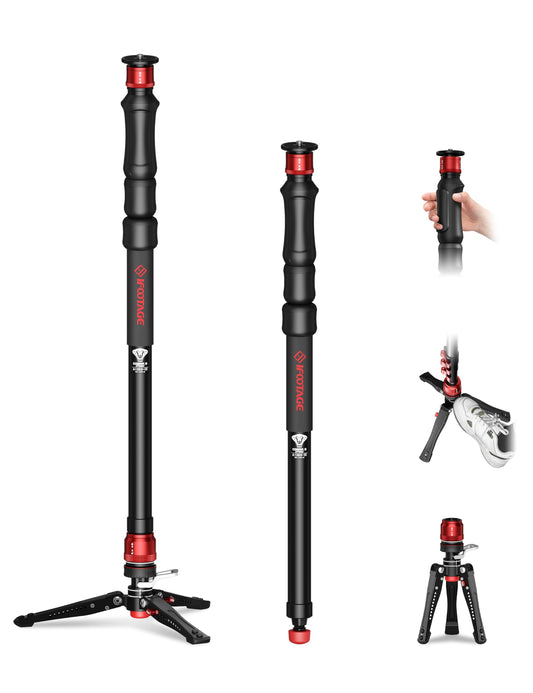 IFOOTAGE Cobra 3 Strike Monopod A150S, One-Touch Lifting Monopods Camera Stand with Pedal, Aluminum Quick Video Mono pod for Sho
