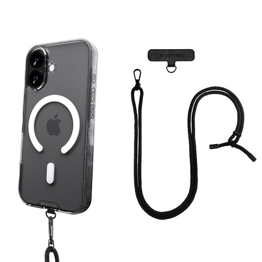 Smartish iPhone 17 MagSafe Clear Case + Crossbody Lanyard Strap - Magnetic Slim Case - Anti-Yellow Thin Grip Cover + Detachable