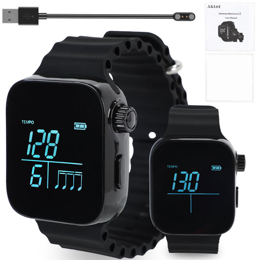 Aklot Vibrating Metronome Watch ?.Wrist Metronome with 3 Modes (Instrument, Sports, Time), Pulse Wearable Metronomes for Beginne