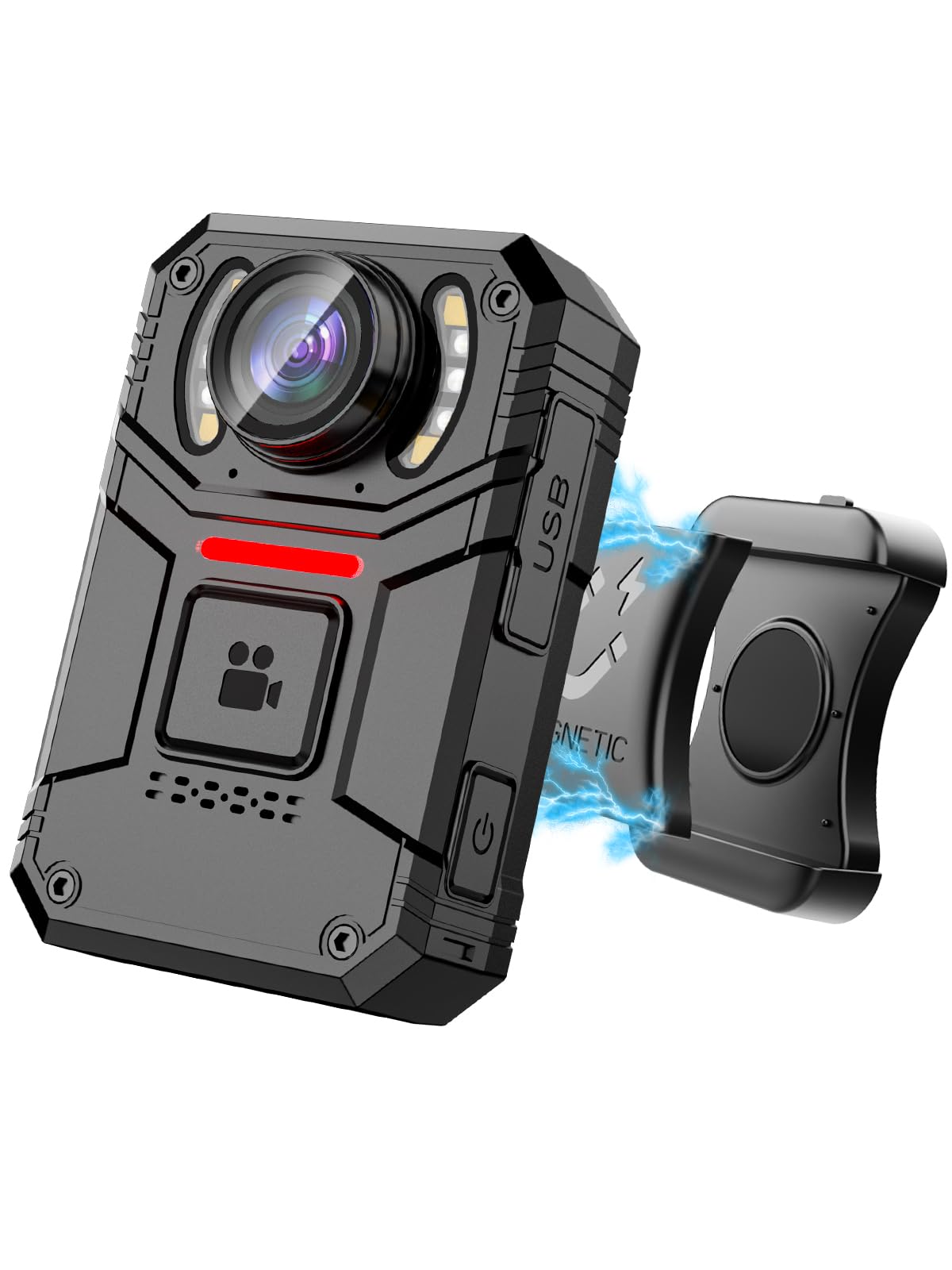 SPIKECAM 4K Body Camera with Audio, 160 Wide Angle, Ultra-Light Wearable Design, Type C, OTG, Instant File Management, 2 IPS Scr