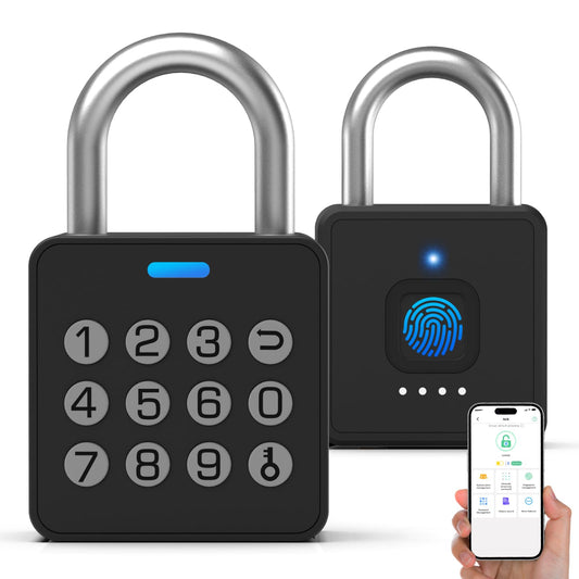 Eseesmart Fingerprint Locker Lock with Code, Combination Padlock Smart Fingerprint Biometric Keyless Combo Lock Waterproof for O
