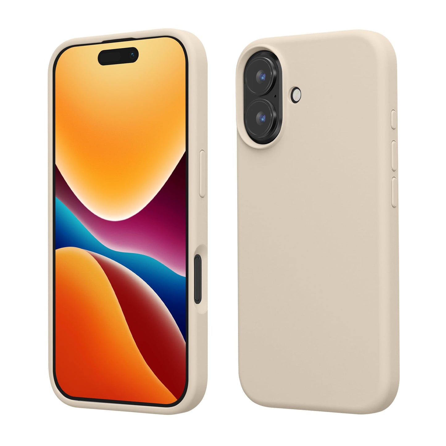 kwmobile Case Compatible with Apple iPhone 16 Case - TPU Silicone Phone Cover with Soft Finish - Cream