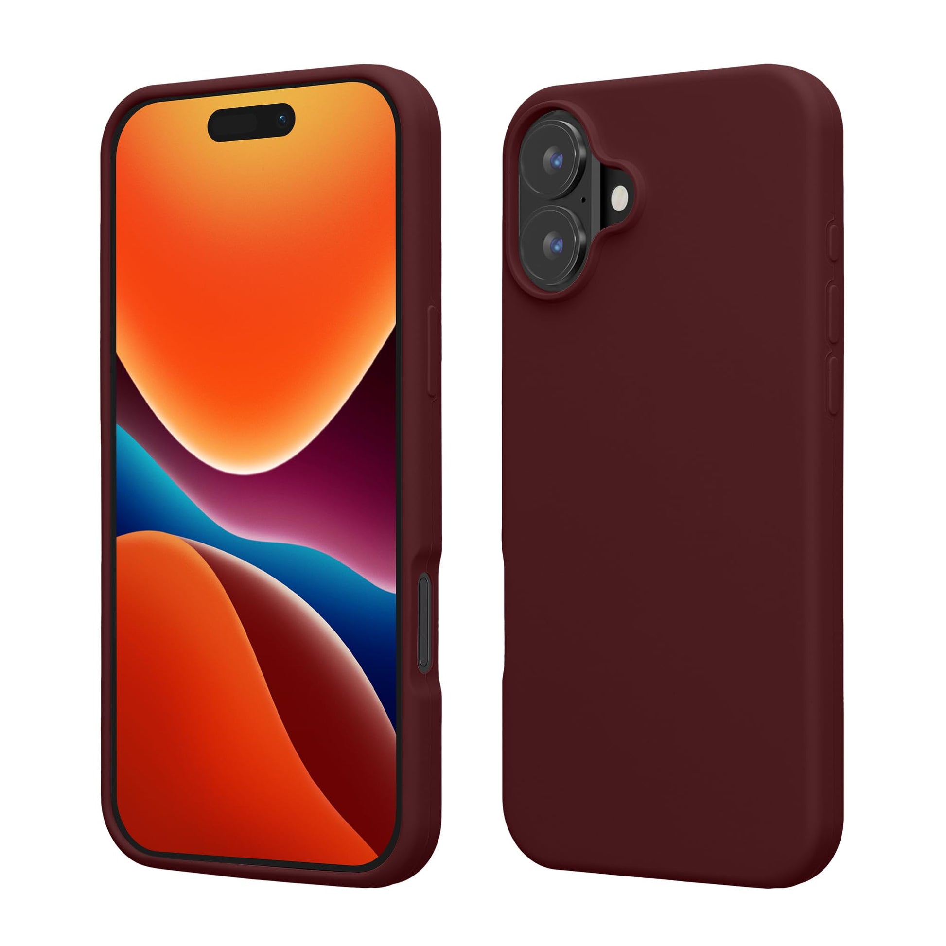 kwmobile Case Compatible with Apple iPhone 16 Case - TPU Silicone Phone Cover with Soft Finish - Bordeaux Violet