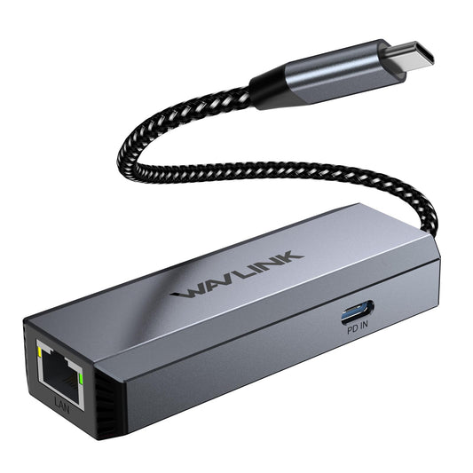 WAVLINK USB-C to Ethernet Adapter with 95W PD - 5Gbps High-Speed, Driver-Free Type-C to RJ45 Ethernet LAN Network Adapter Thunde