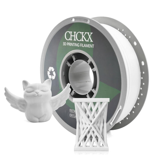 CHCKX PETG 3D Printer Filament, Dimensional Accuracy +/- 0.03 mm, 1kg Spool(2.2lbs), 1.75 mm Fit for Most 3D Printers,White