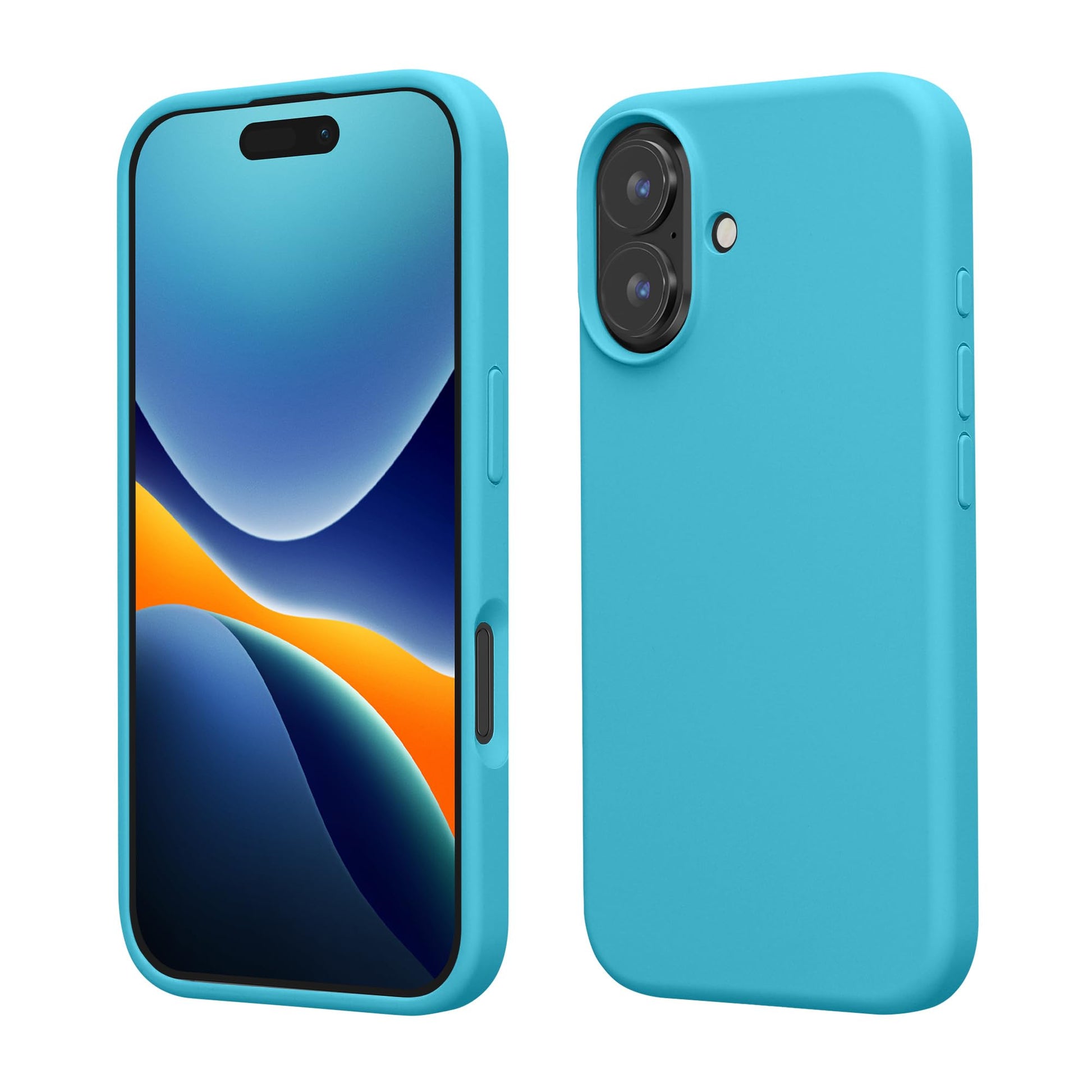 kwmobile Case Compatible with Apple iPhone 16 Case - TPU Silicone Phone Cover with Soft Finish - Cool Glacier
