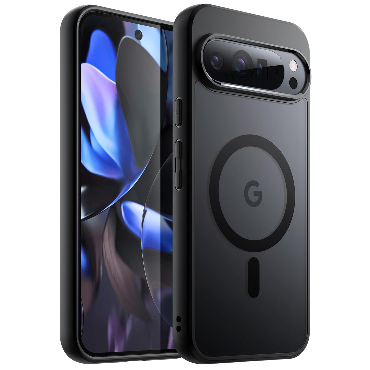 JETech Magnetic Case for Google Pixel 9/9 Pro 2024, Compatible with MagSafe, Translucent Matte Back Shockproof Phone Cover (Blac