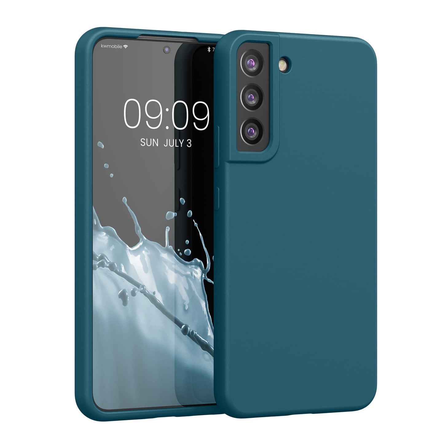 kwmobile Case Compatible with Samsung Galaxy S22 Plus Case - TPU Silicone Phone Cover with Soft Finish - Teal Matte