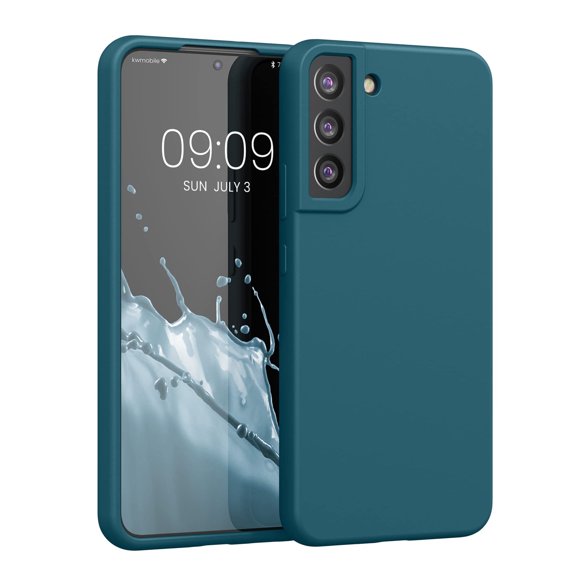 kwmobile Case Compatible with Samsung Galaxy S22 Plus Case - TPU Silicone Phone Cover with Soft Finish - Teal Matte