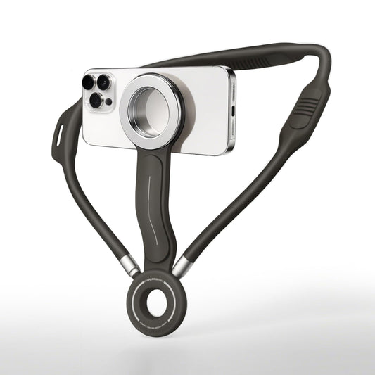 GUBFFON Magnetic Neck Phone Holder for Recording, Neck Mount Phone Holder for POV/Vlog/Video Content Creator/Ktichen, Hands Free