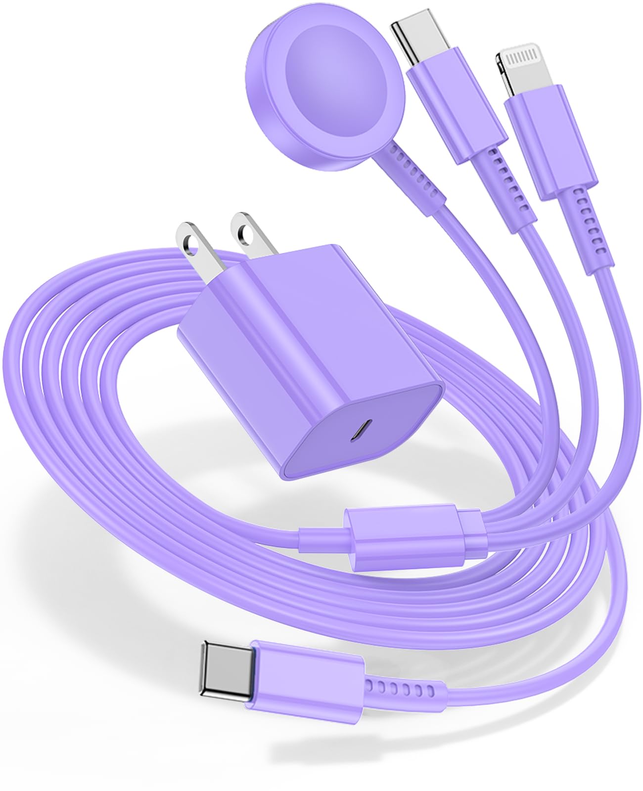 for Apple Watch Charger Fast Charging,3 in 1 Multi Chargers Cable with 20W USB C Charger, iWatch Charger Cord 6.6FT for iWatch S